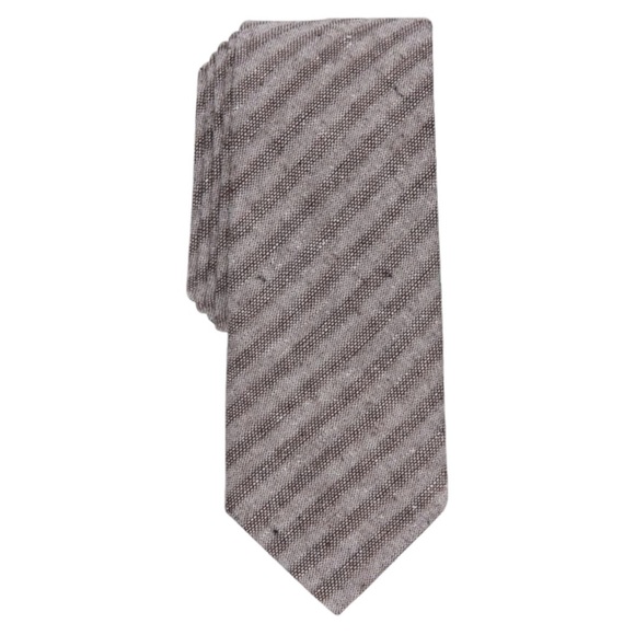 NEW Men’s Original Penguin Aziz Brown Striped Neck Tie - Picture 1 of 8